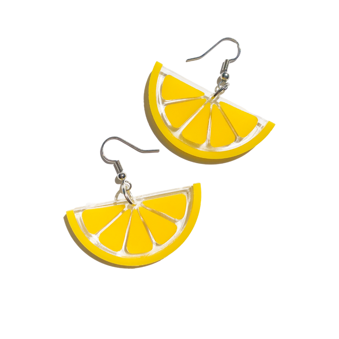 Lemon Wedge Earrings – Glowforge Shop