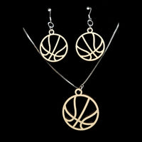 Basketball Earrings and Pendant Set