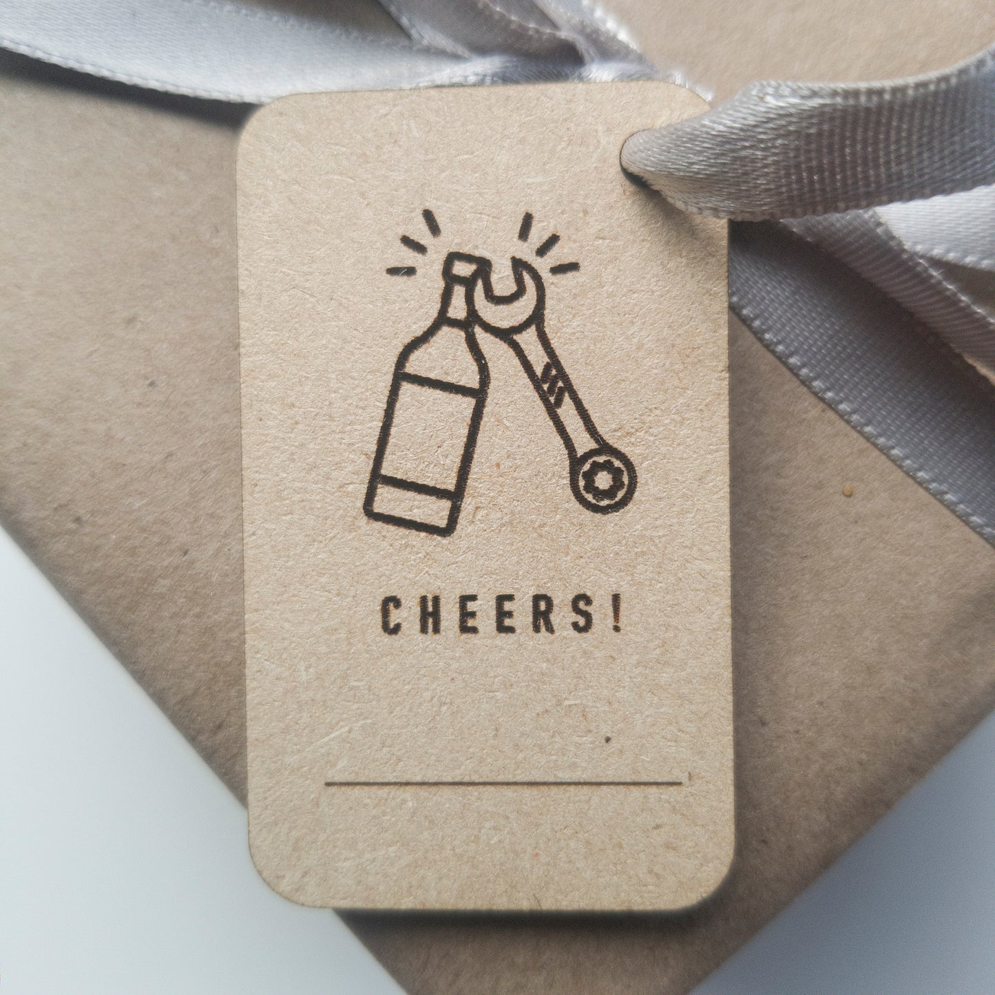 Bottle and Wrench "Cheers" Gift Tag