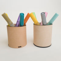 No-Sew Cylindrical Leather Container