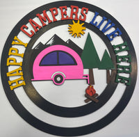 Happy Campers Hanging Sign