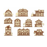 Family House Ornaments (Set of 10)