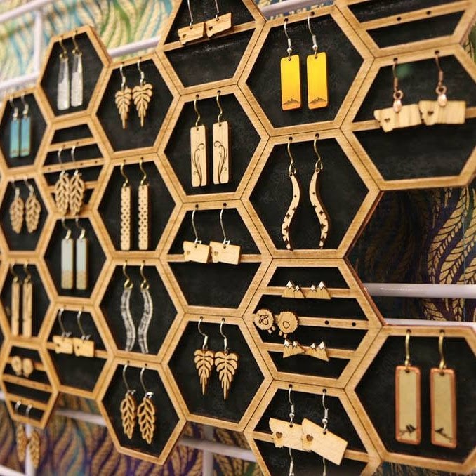 Hanging Honeycomb Jewelry Display