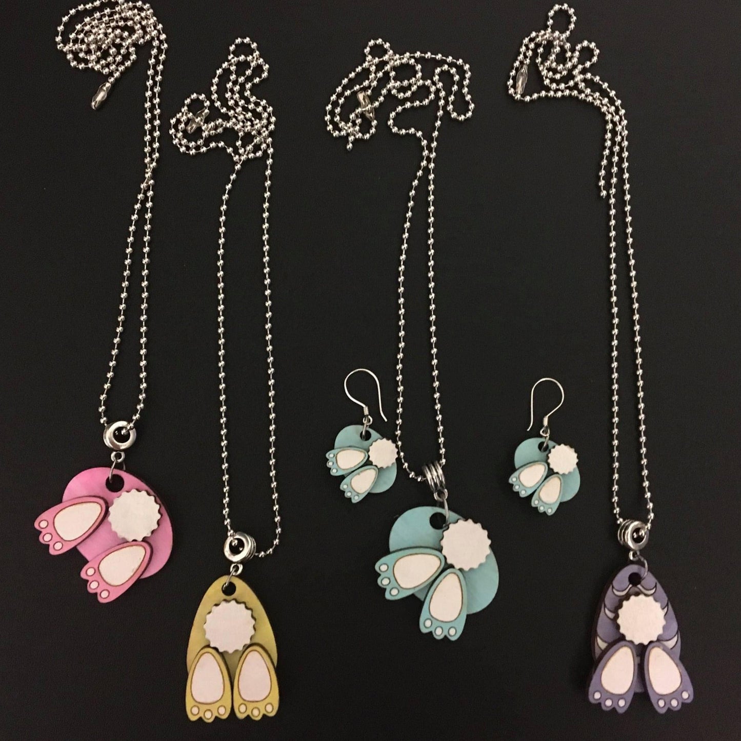 Bunny Bottoms Earrings and Charm Set