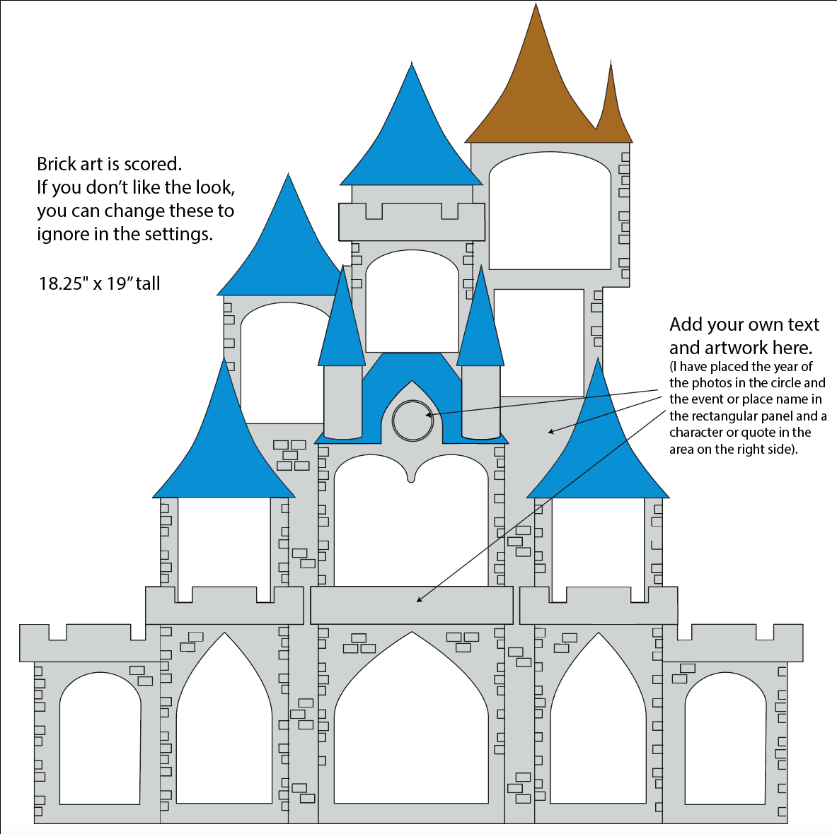 Castle Square Frame Castle Photo Frame – Glowforge Shop