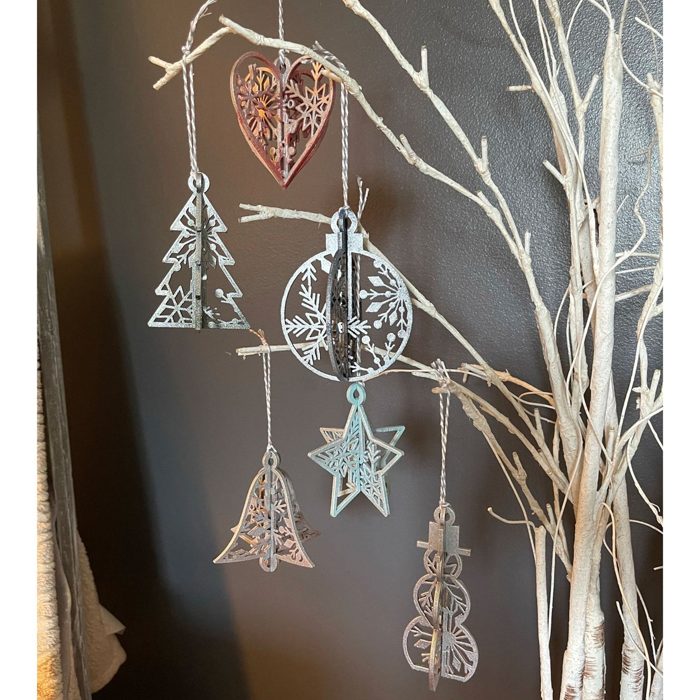 3D Christmas Ornaments (Set of 6)