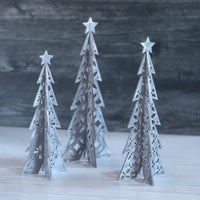 3D Farmhouse Style Christmas Trees (Set of 3)