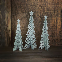 3D Farmhouse Style Christmas Trees (Set of 3)