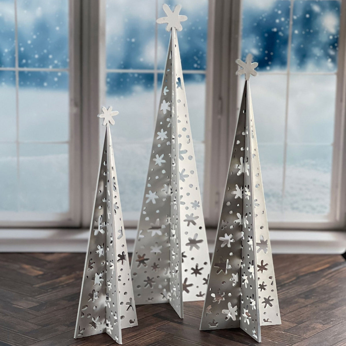 Starflake Drawing Tree 3D Snowflake Trees (Set of 3) – Glowforge Shop