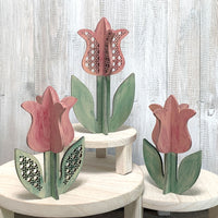 3D Standing Rattan Tulips (Set of 3)