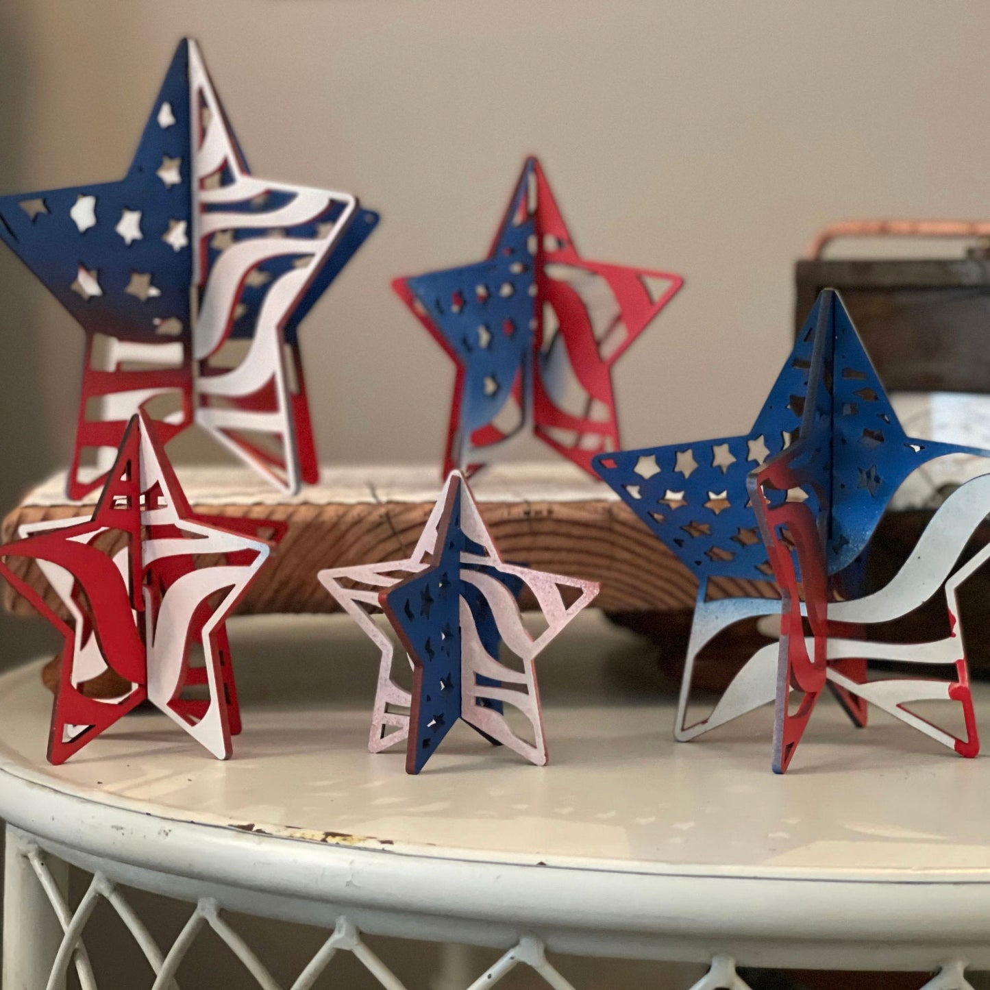 3D Waving Flag Patriotic Stars (Set of 5)