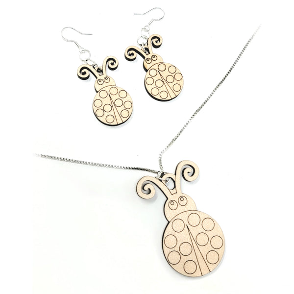 Ladybug Earrings and Pendant Set Shop