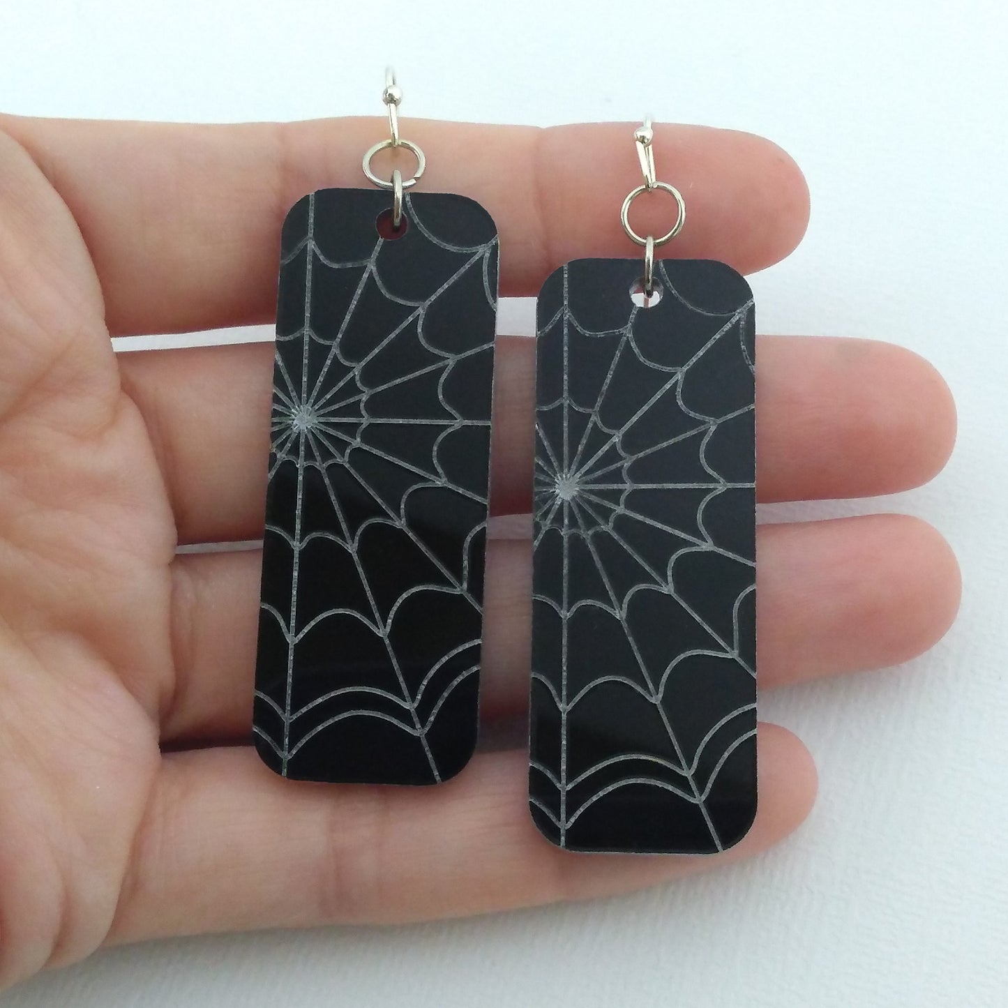 Creepy Halloween Spider Web Earrings