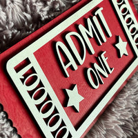 Movie Ticket | Admit One | Movie Room decor