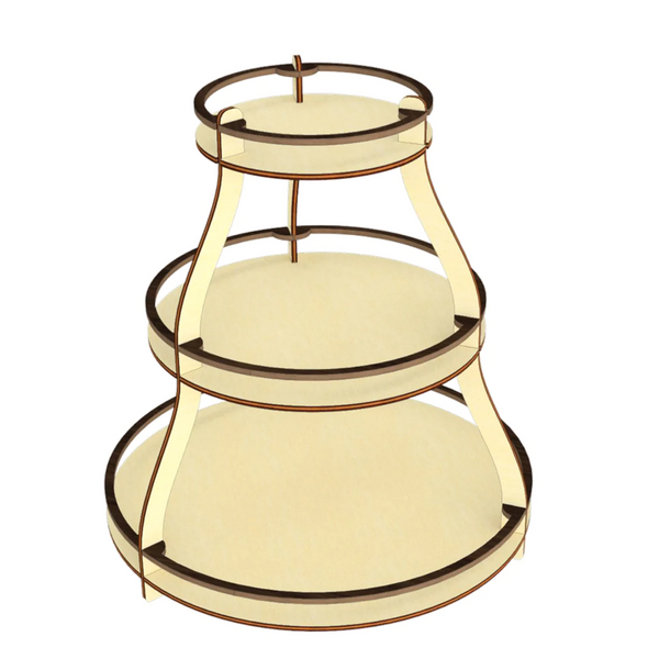 Elegant 3-Tier Round Display Stand – Glowforge Shop