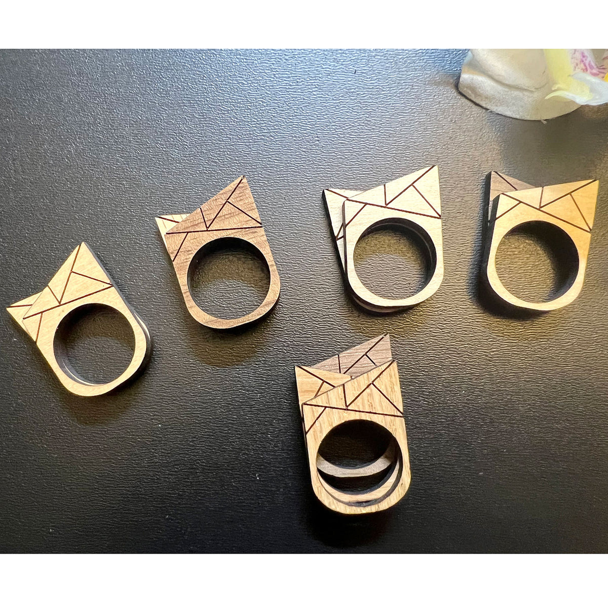 4 Stackable Geometric Rings – Glowforge Shop