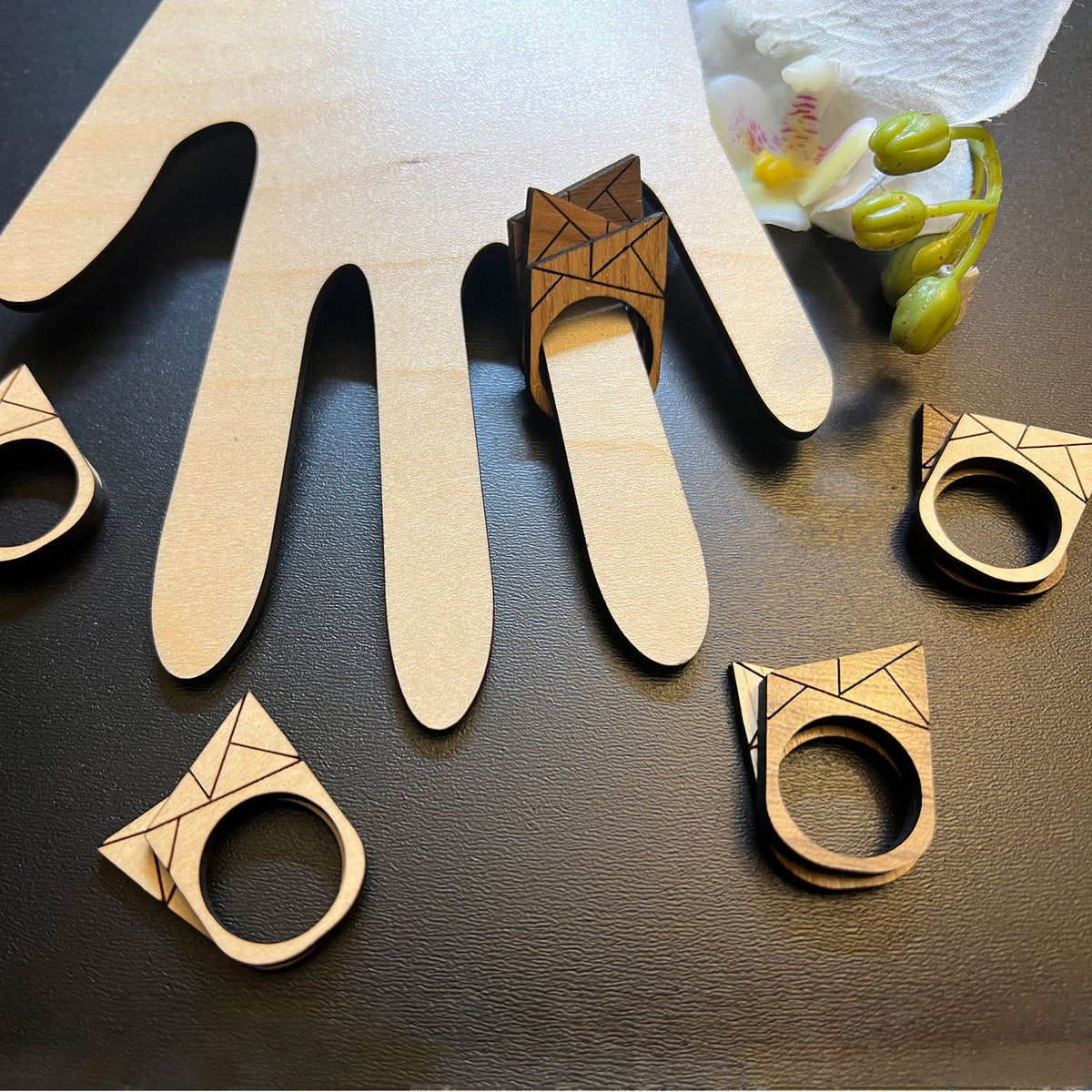 4 Stackable Geometric Rings – Glowforge Shop