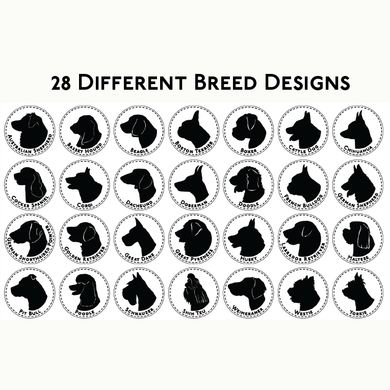 28 Dog Breed Silhouette Patches
