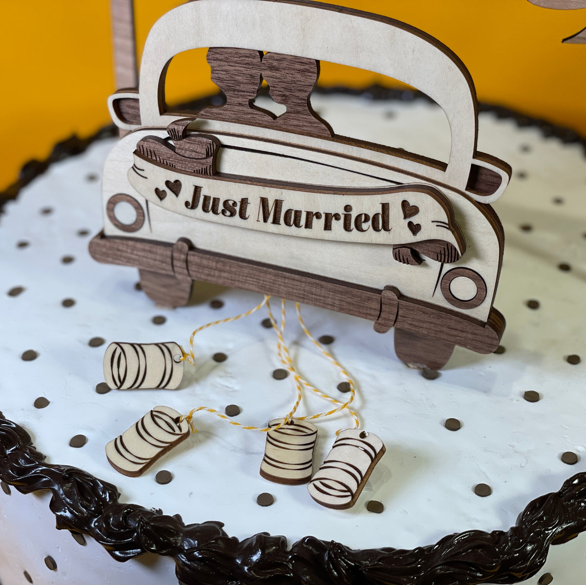 Just Married' Wooden Cake Topper - To Have & to Hold