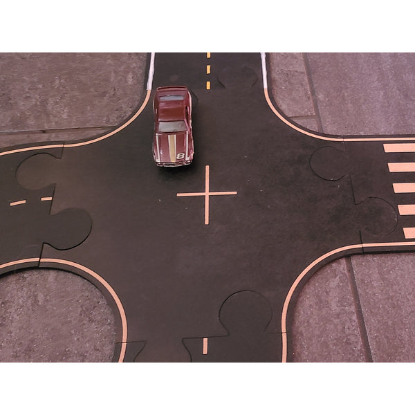 4 Intersection Model 4-Way Intersection Road Piece Scale Model Collection – Glowforge Shop