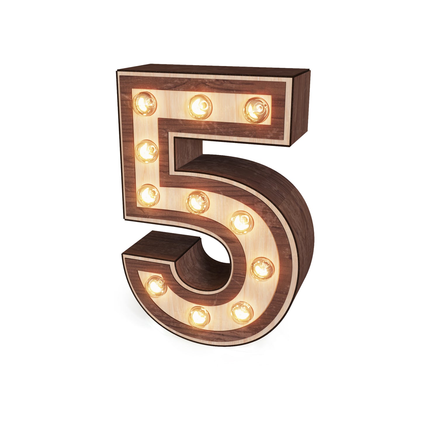Light-up Marquee Number Display "5"