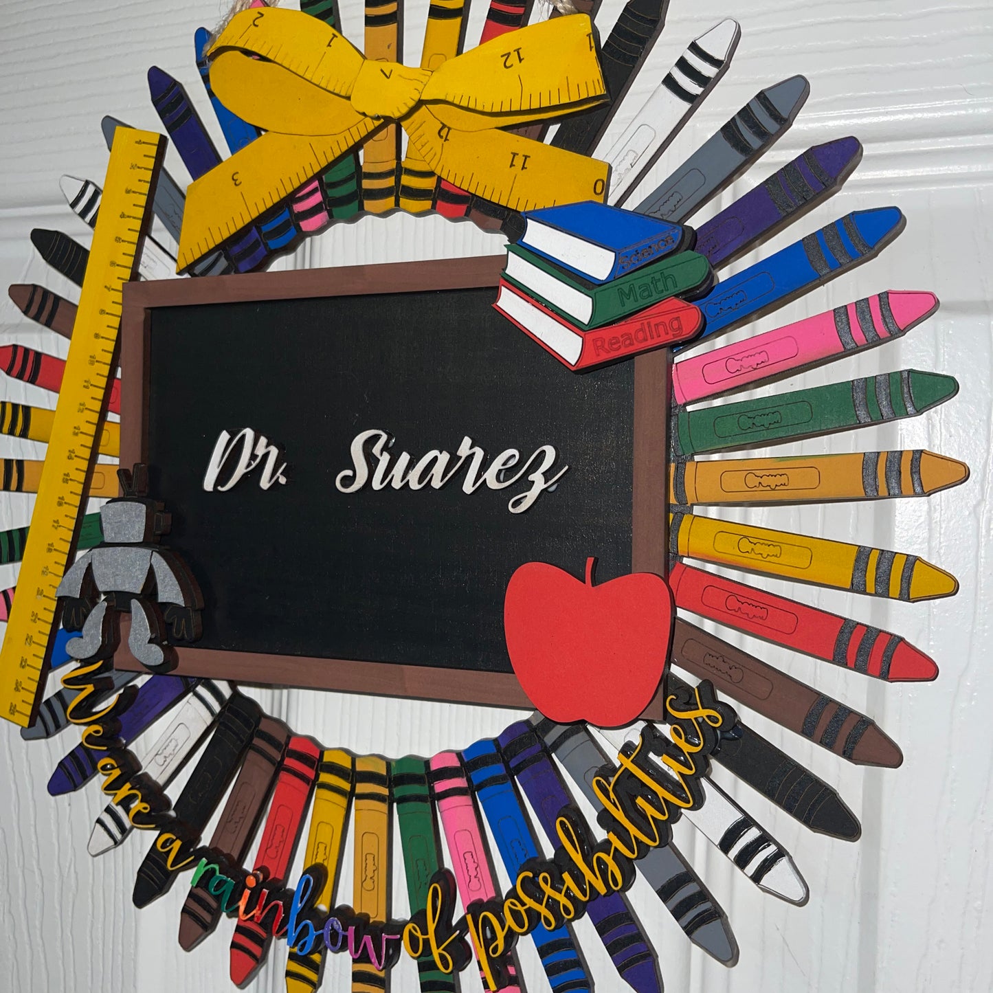 Crayon Teacher Wreath