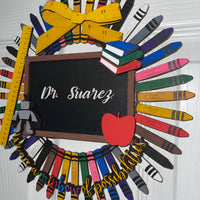 Crayon Teacher Wreath