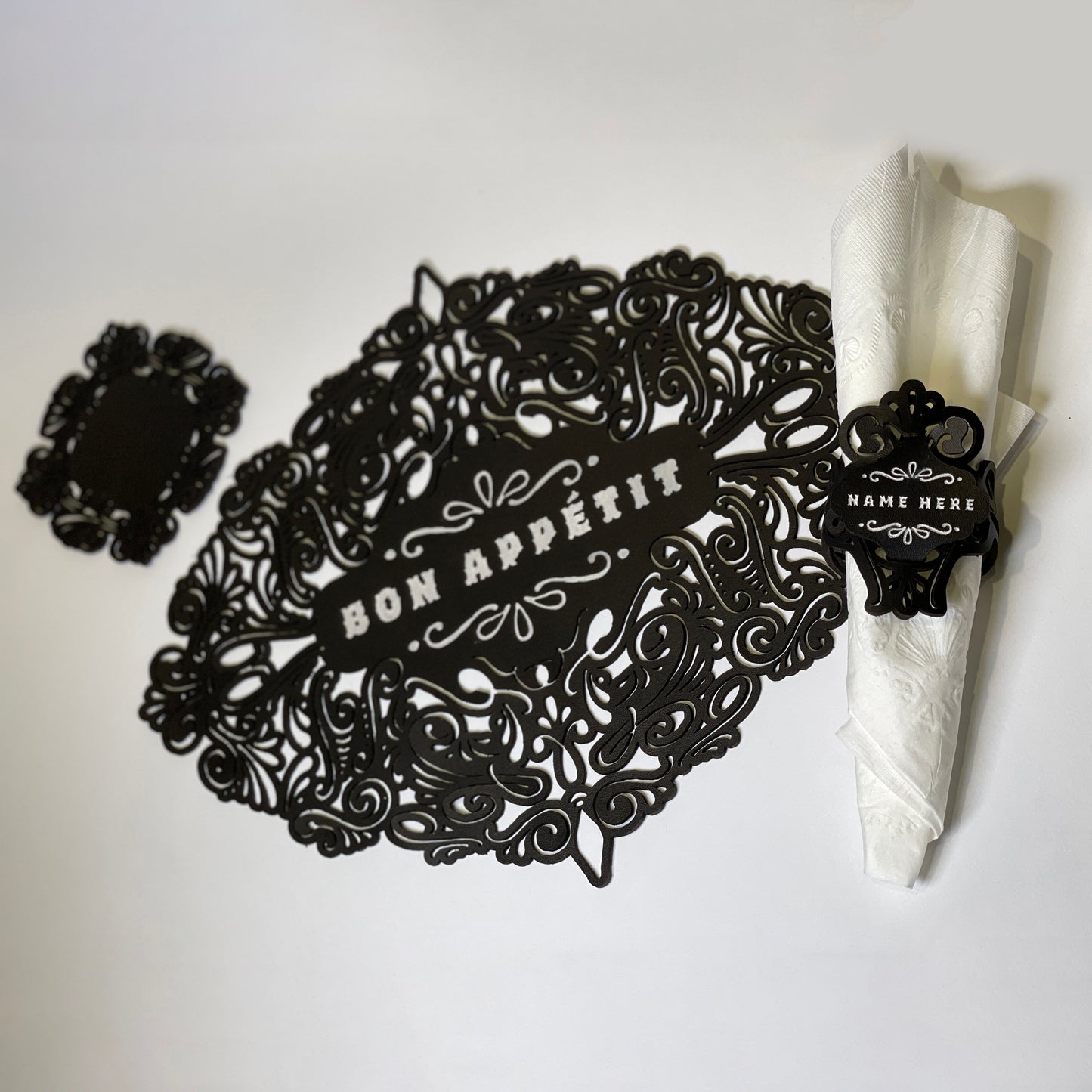 Leather Lace Table Setting