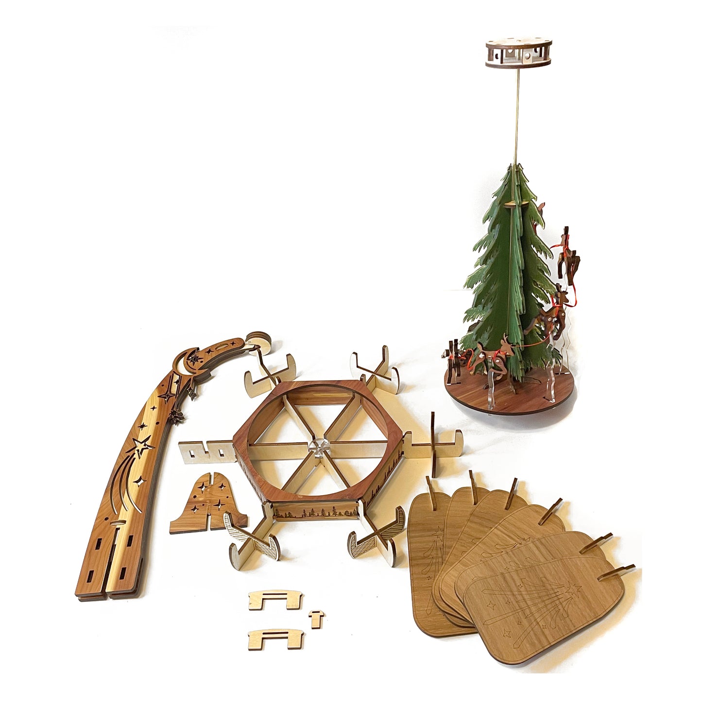 Reindeer Christmas Pyramid Candle Spinner