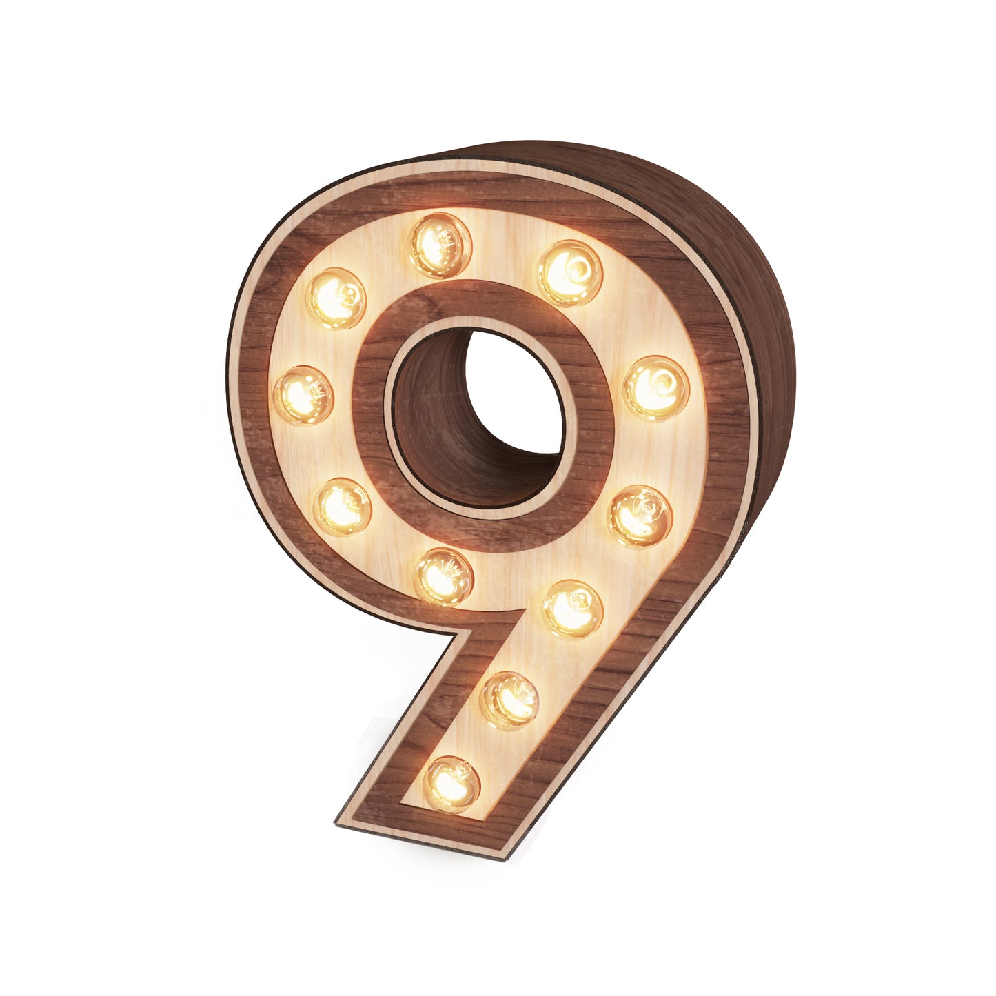 Light-up Marquee Number Display "9"