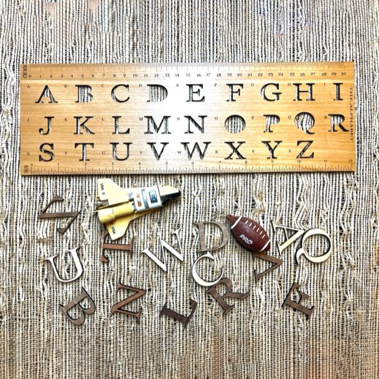 Abc Bookmarks Ruler ABC’s Alphabet Stencil Ruler – Glowforge Shop