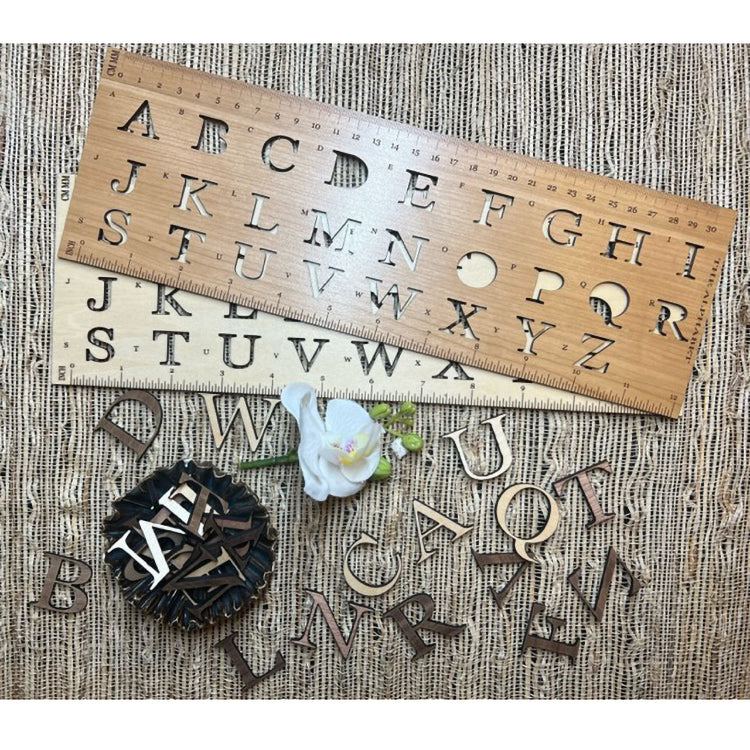 ABC’s Alphabet Stencil Ruler – Glowforge Shop