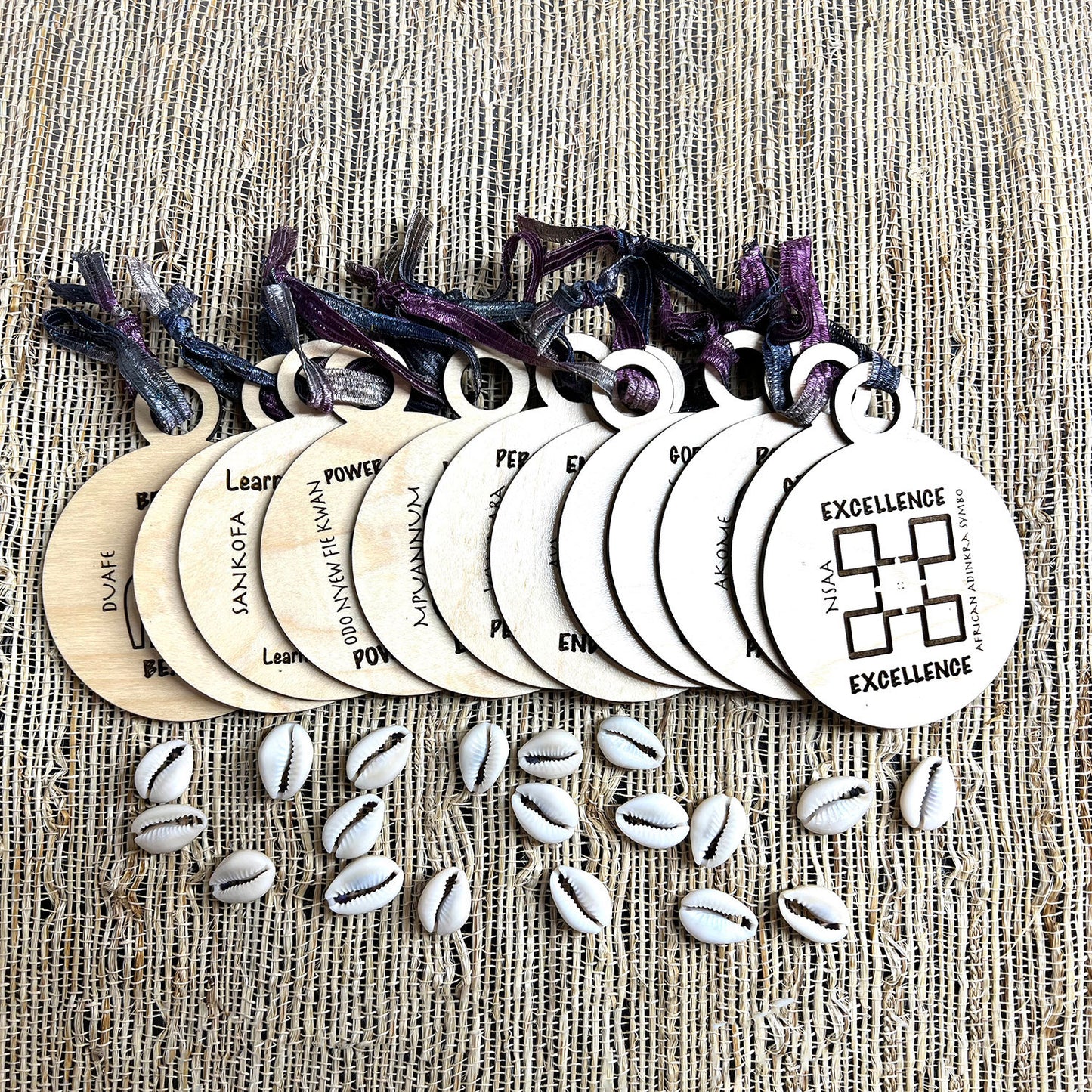 African Adinkra Ornaments (Set of 12)