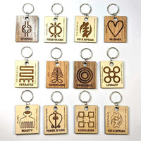 African Adinkra Symbols Keychain/ Pendant (Set of 12)