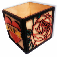 Alternative Punk Rock Mother's Day Mom Tattoo Desk Organizer Box With Roses