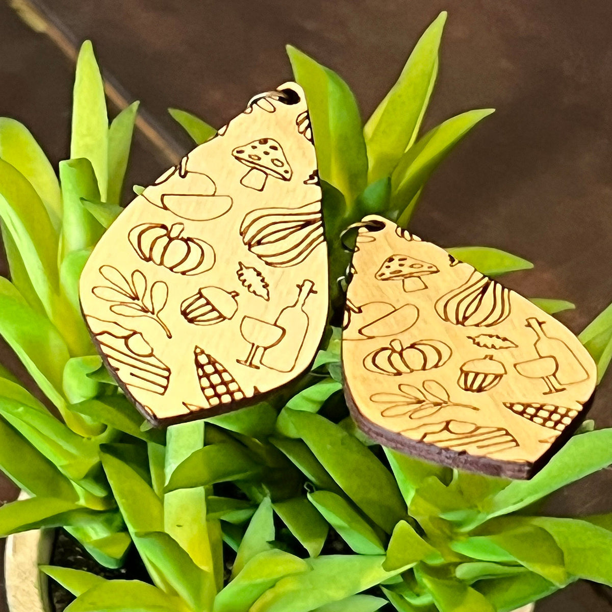 Dangle Earring Patterns Autumn Pattern Dangle Earrings – Glowforge Shop