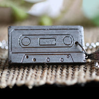Cassette Tape Charm and Earrings Set
