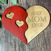 Best Mom Ever! Happy Mothers Day 3D Heart - Personalized Wall Art for a Mother's Day Gift