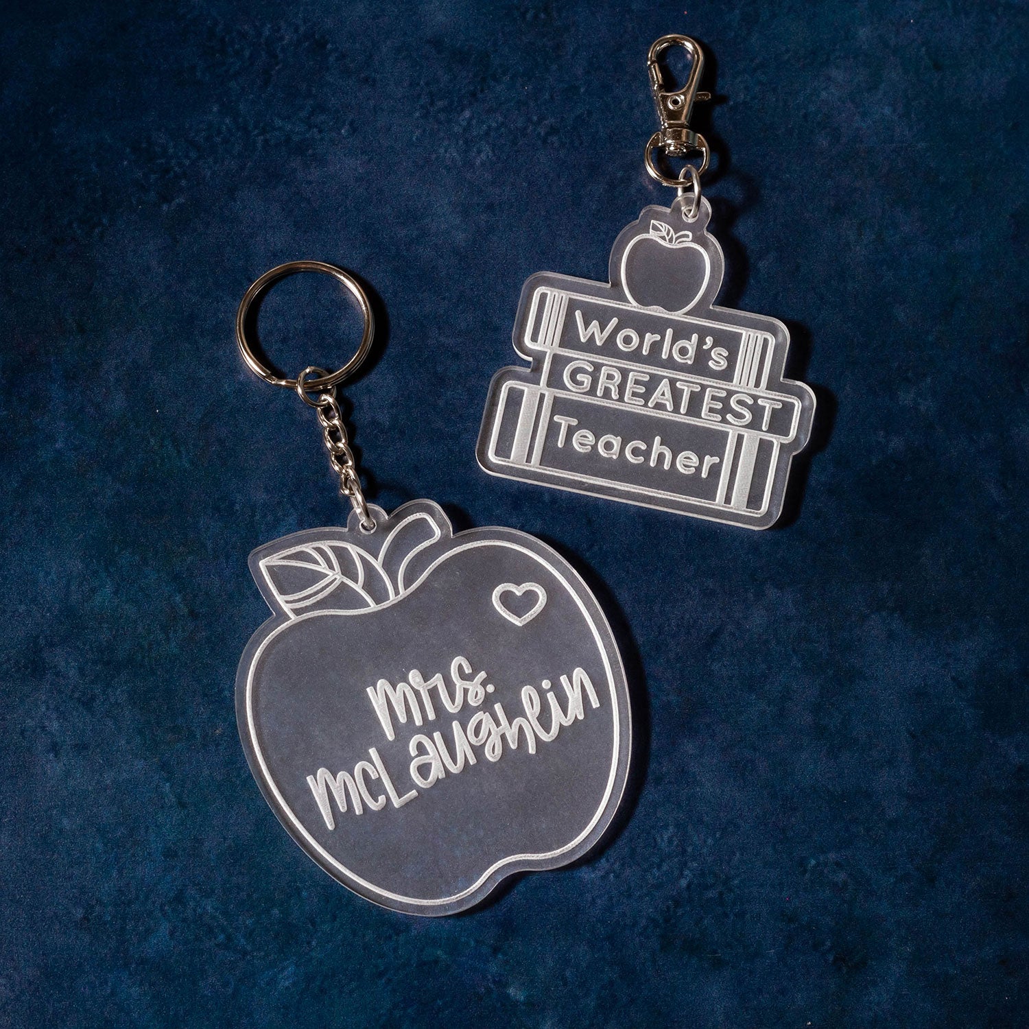 Keychains Teacheres Blank Teacher Themed Keychain Templates (Set of 8) – Glowforge Shop