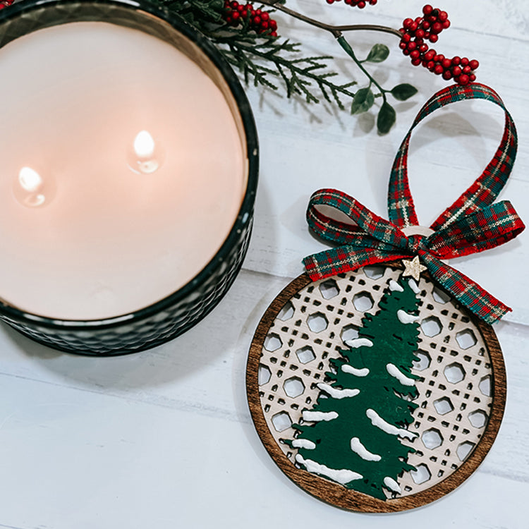 Boho Rattan Christmas Ornament