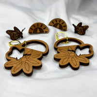 Butterfly on Flower - "Nesting" Earrings