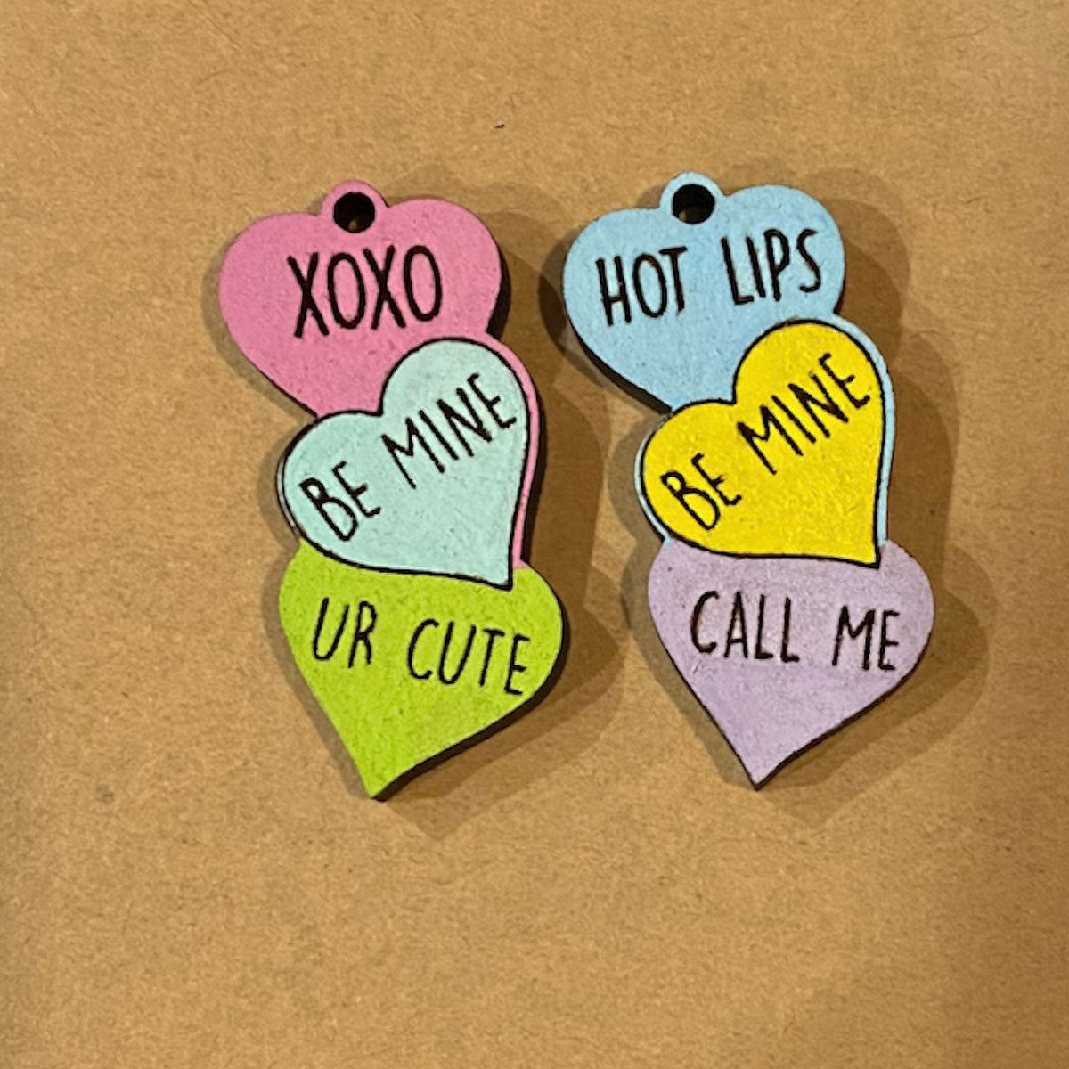 Candy Conversation Heart Valentine's Day Dangle Earrings (Set of 2)