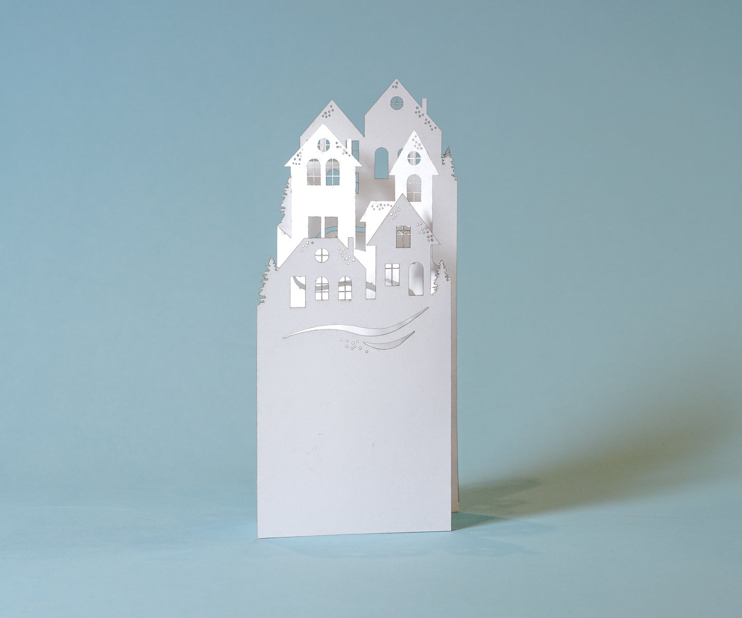 Winter Houses Trifold Card