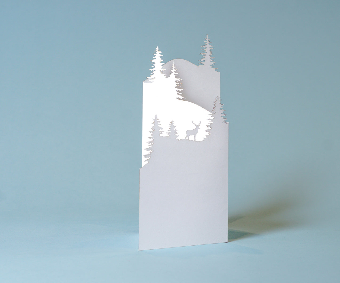 Snowy Trees and Moose Trifold Card