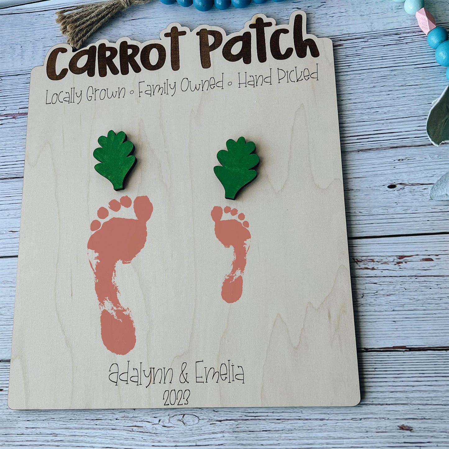 Carrot Patch Foot Print Keepsake