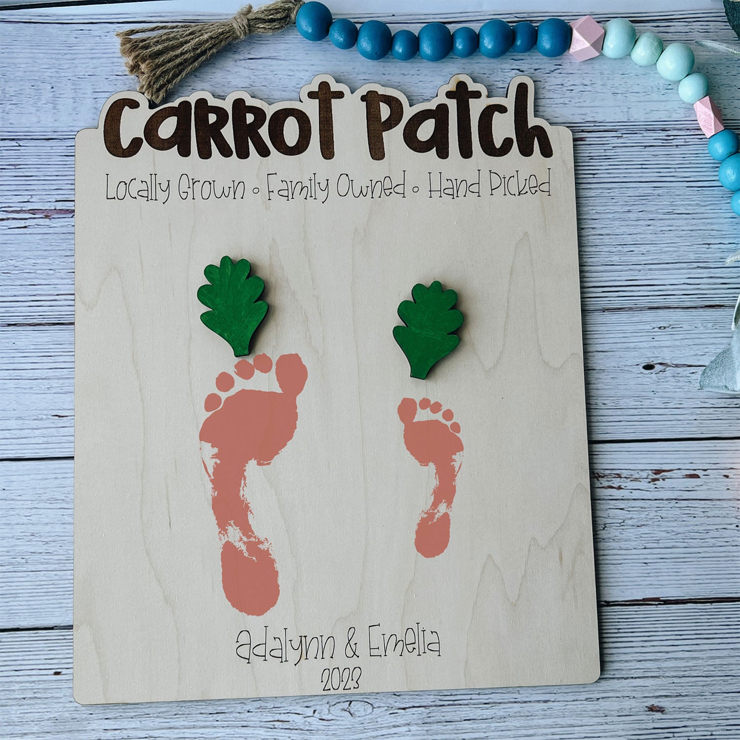 Carrot Patch Foot Print Keepsake