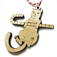 Cat Candy Cane Ornament