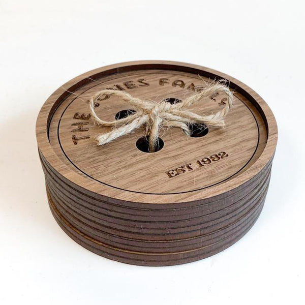 Cute as a Button Coasters (Set of 4) – Glowforge Shop