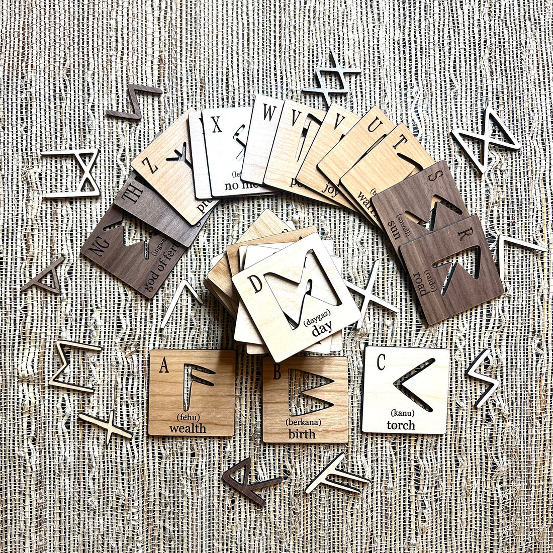 Celtic Rune Slot Celtic Rune Flashcard Stencils – Glowforge Shop