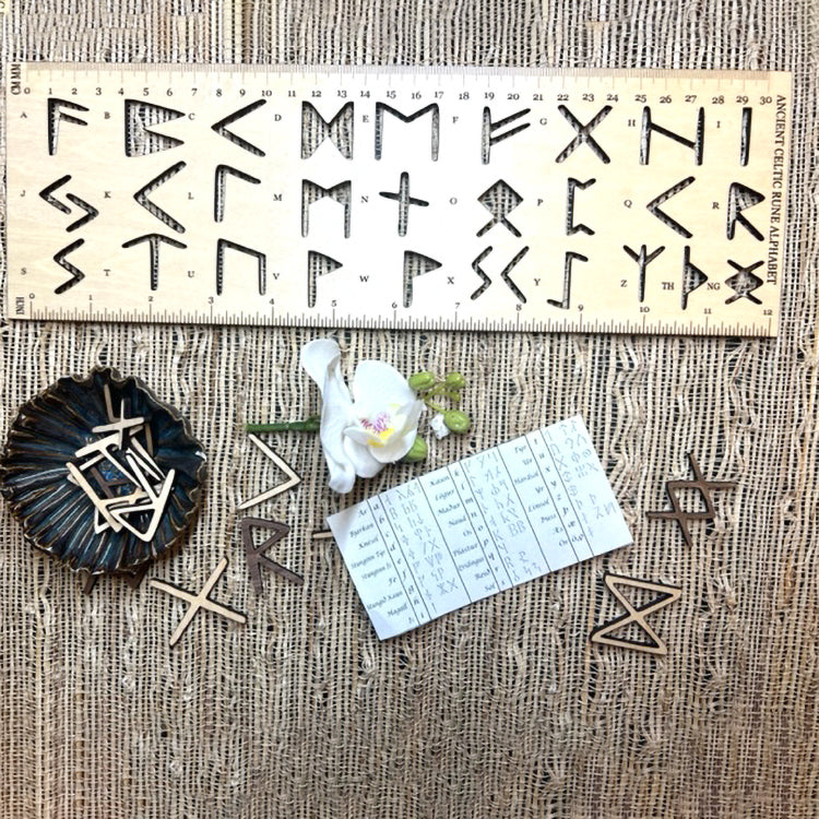 Celtic Rune Alphabet Stencil (With Rulers) – Glowforge Shop